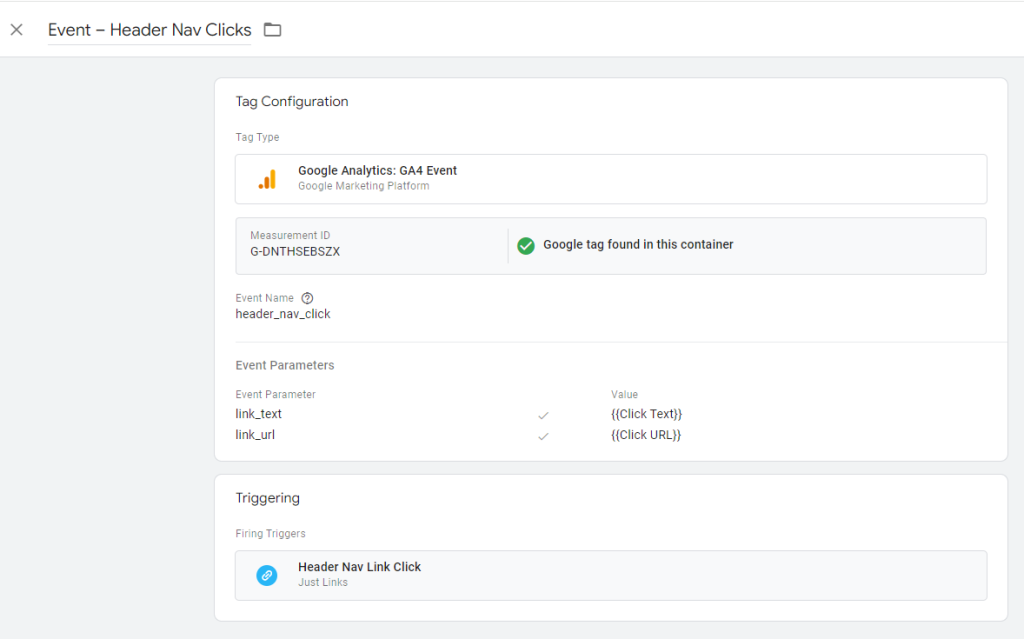 Google Tag Manager - GA4 Event for Header Nav Clicks