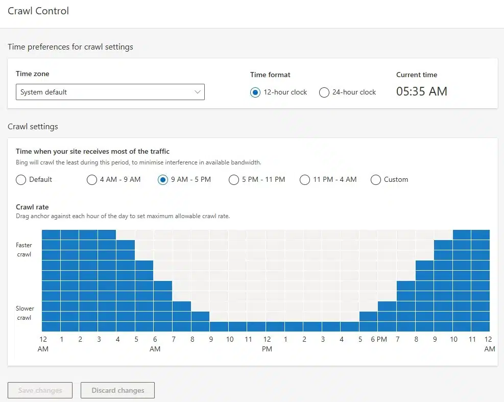 Bing Crawl Control