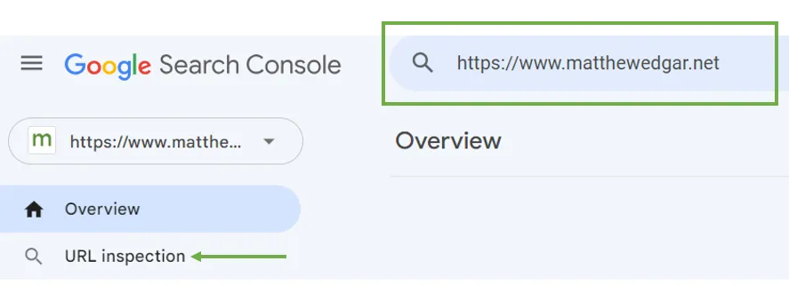 Inspect a URL in Google Search Console