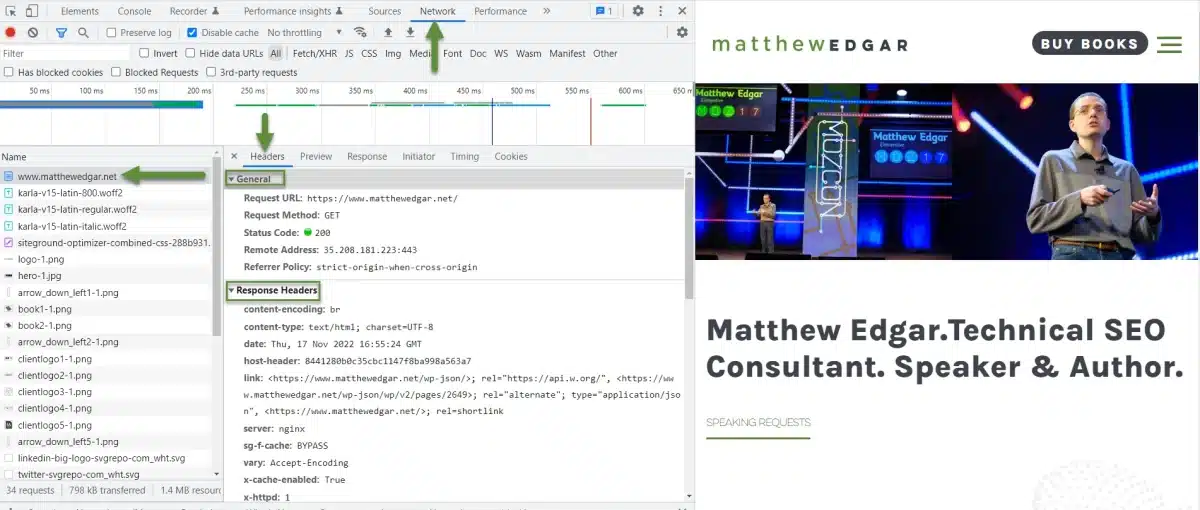 View HTTP Headers in Chrome Developer Tools